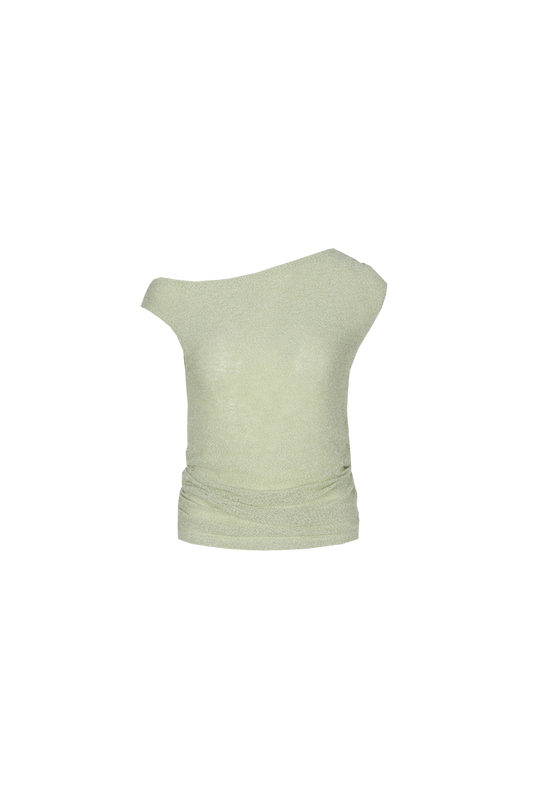 Fluresk top licht groen met glitter model Kai Citrus