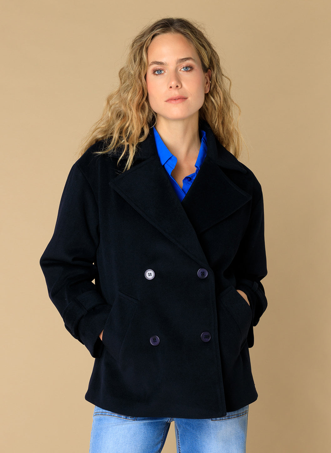 Ivy Beau jas peacoat donker blauw navy model Emmy