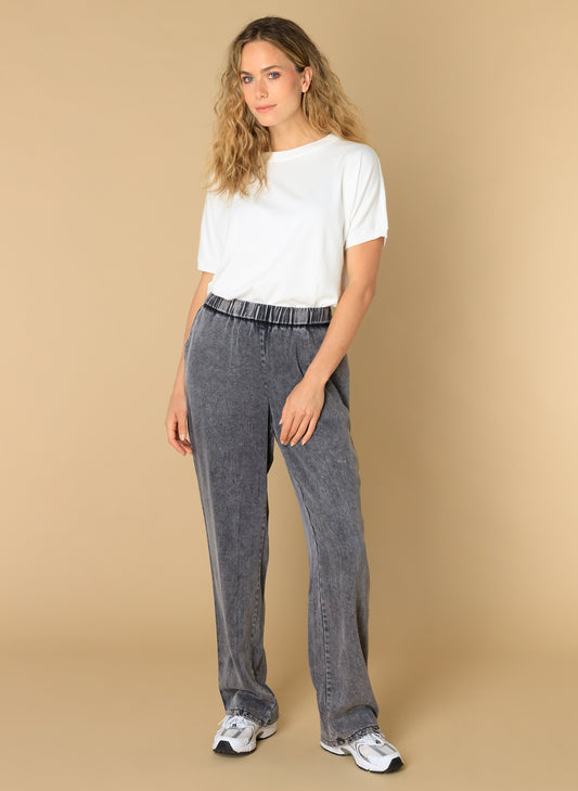 Ivy Beau broek jeans denim grijs model elida black