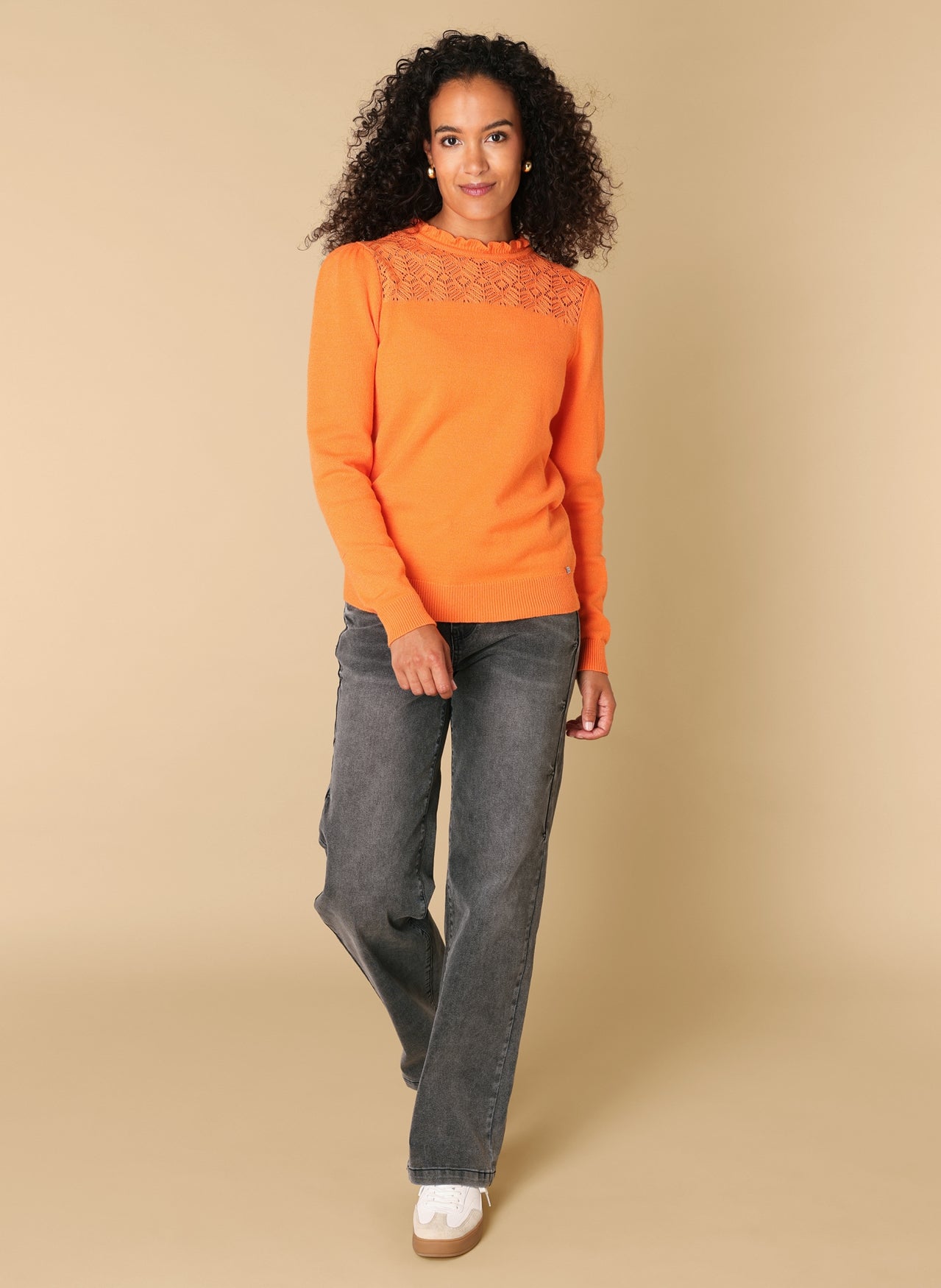Ivy Beau trui oranje model Rose mandarin  orange