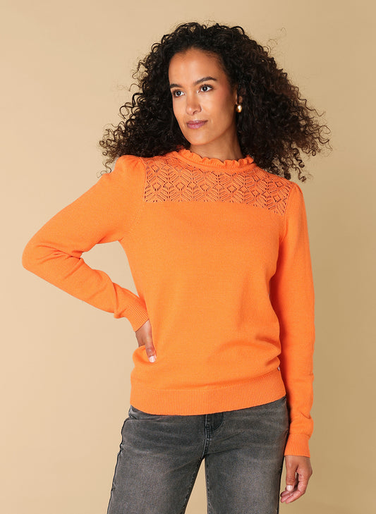 Ivy Beau trui oranje model Rose mandarin  orange