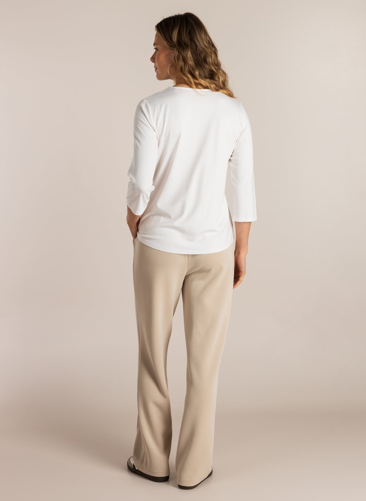 Ivy Beau shirt offwhite driekwart mouw model Simone