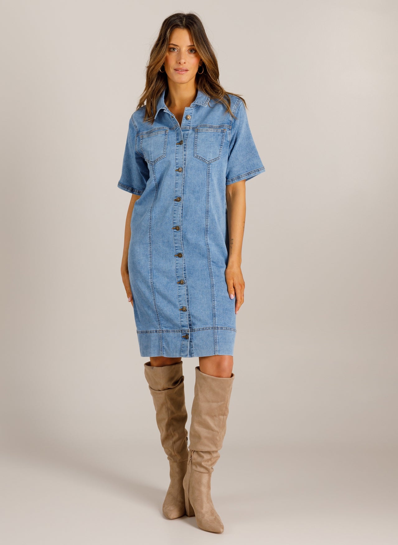 Ivy Beau jeans jurk vicky denim blue blauw