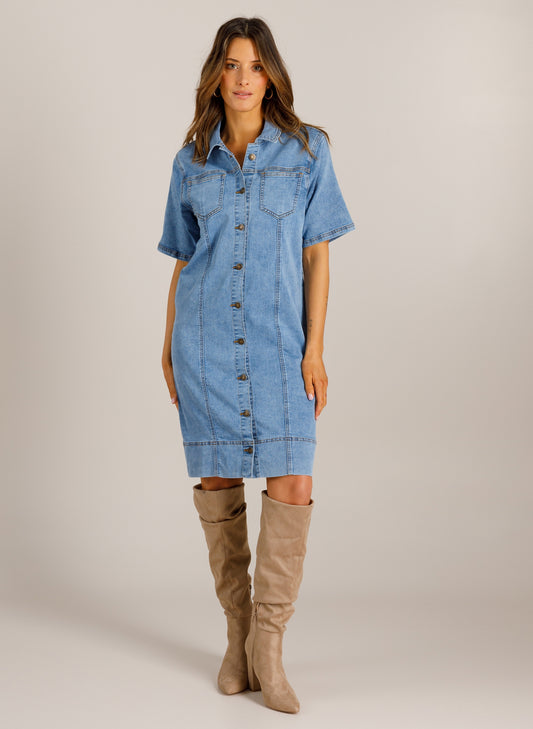 Ivy Beau jeans jurk vicky denim blue blauw