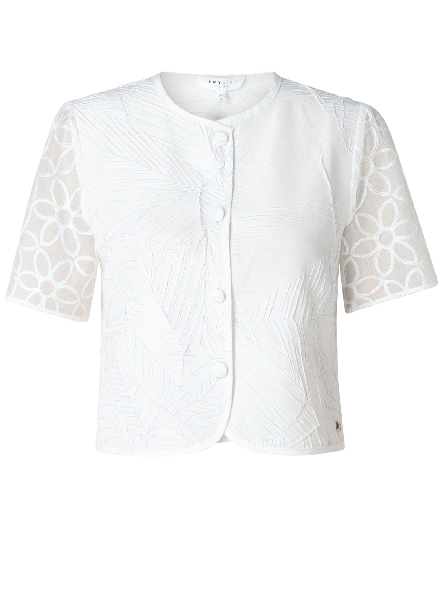 Ivy Beau blouse wit met structuur model Giullia white