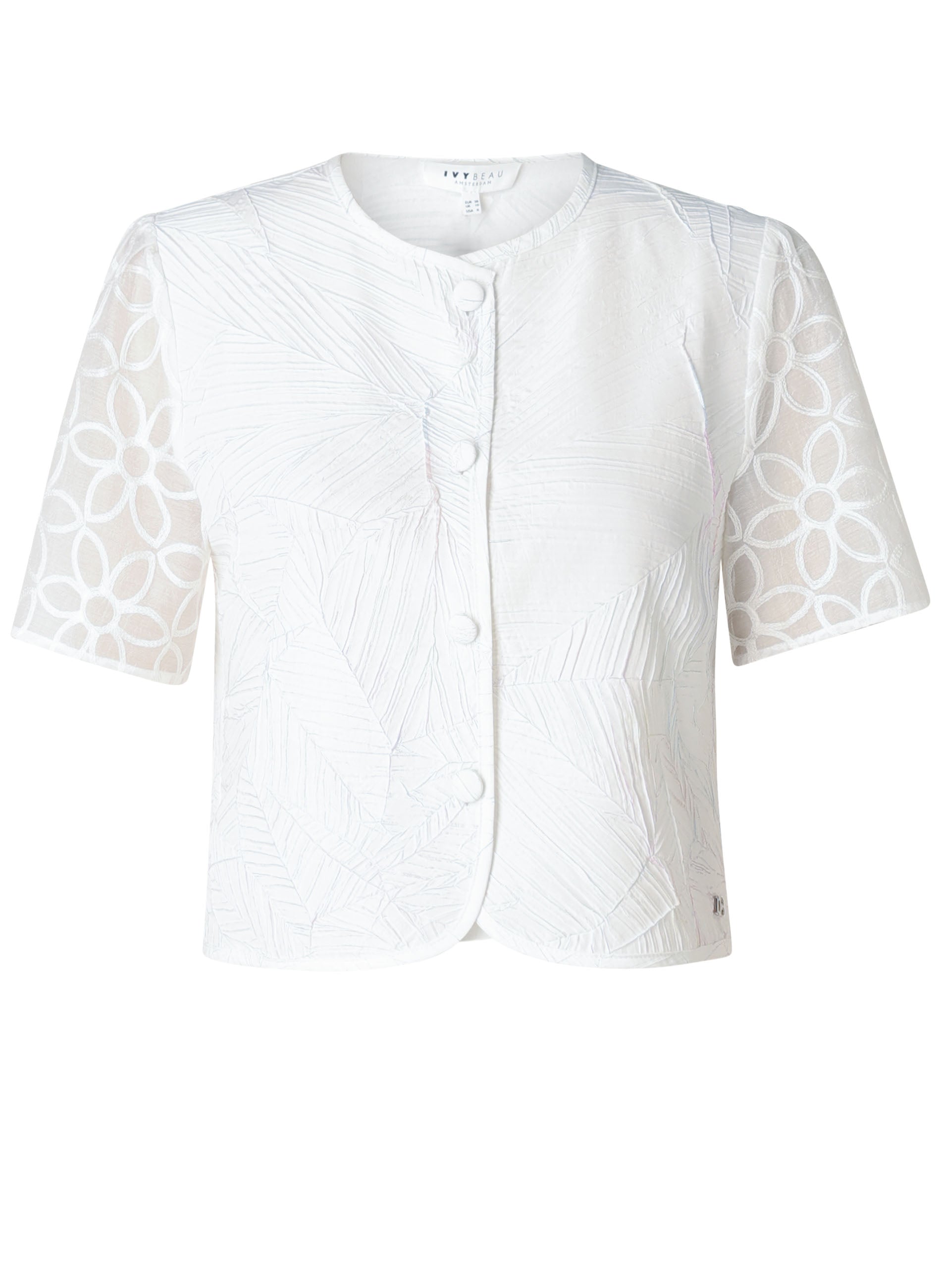 Ivy Beau blouse wit met structuur model Giullia white