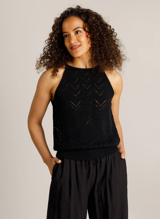 Ivy Beau top zwart gehaakt model Claire black