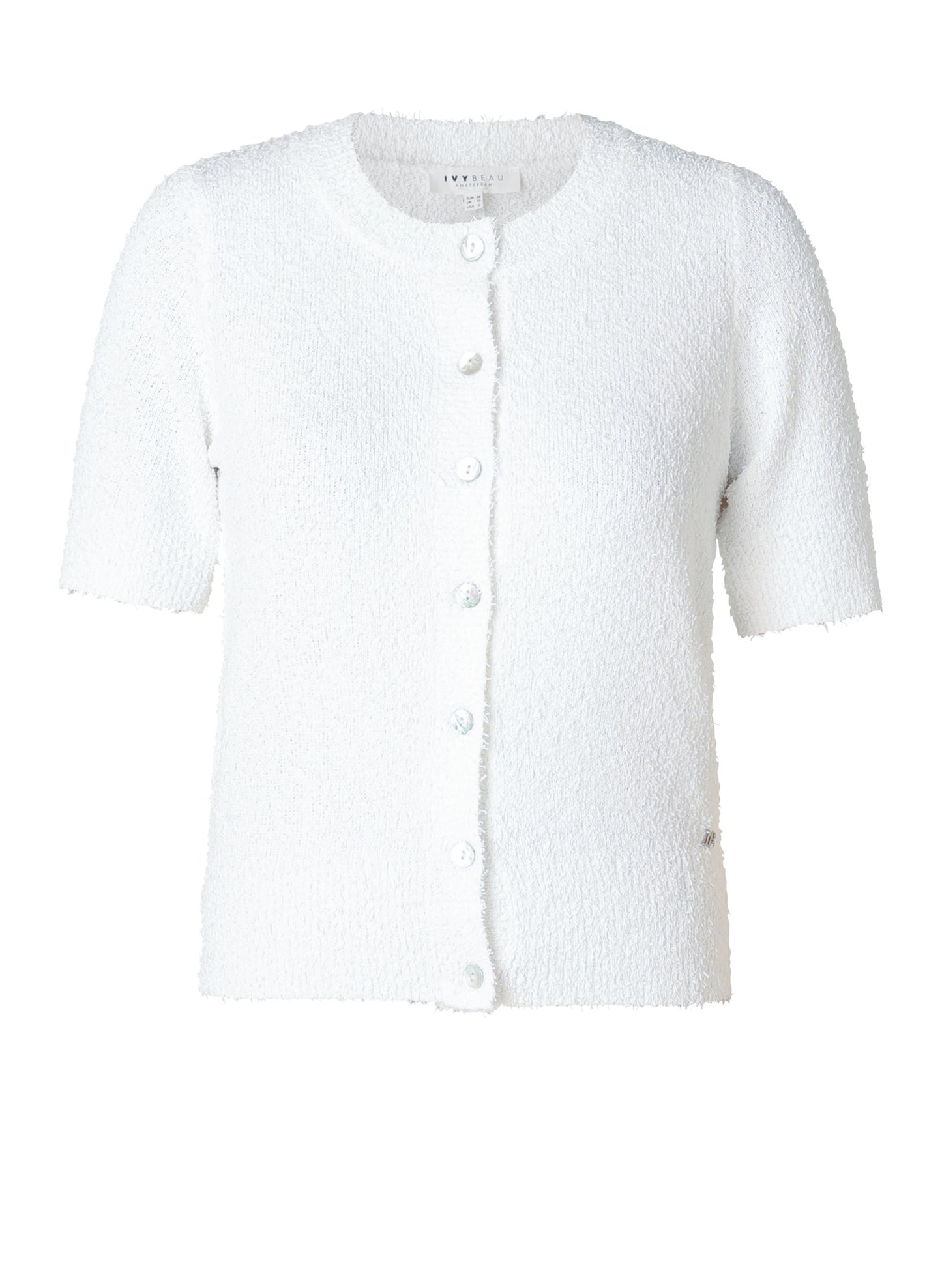 Ivy Beau vest wit met fluffy structuur model Glena white
