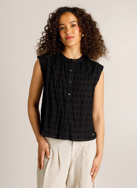 Ivy beau top blouse zwart model Cheryl black