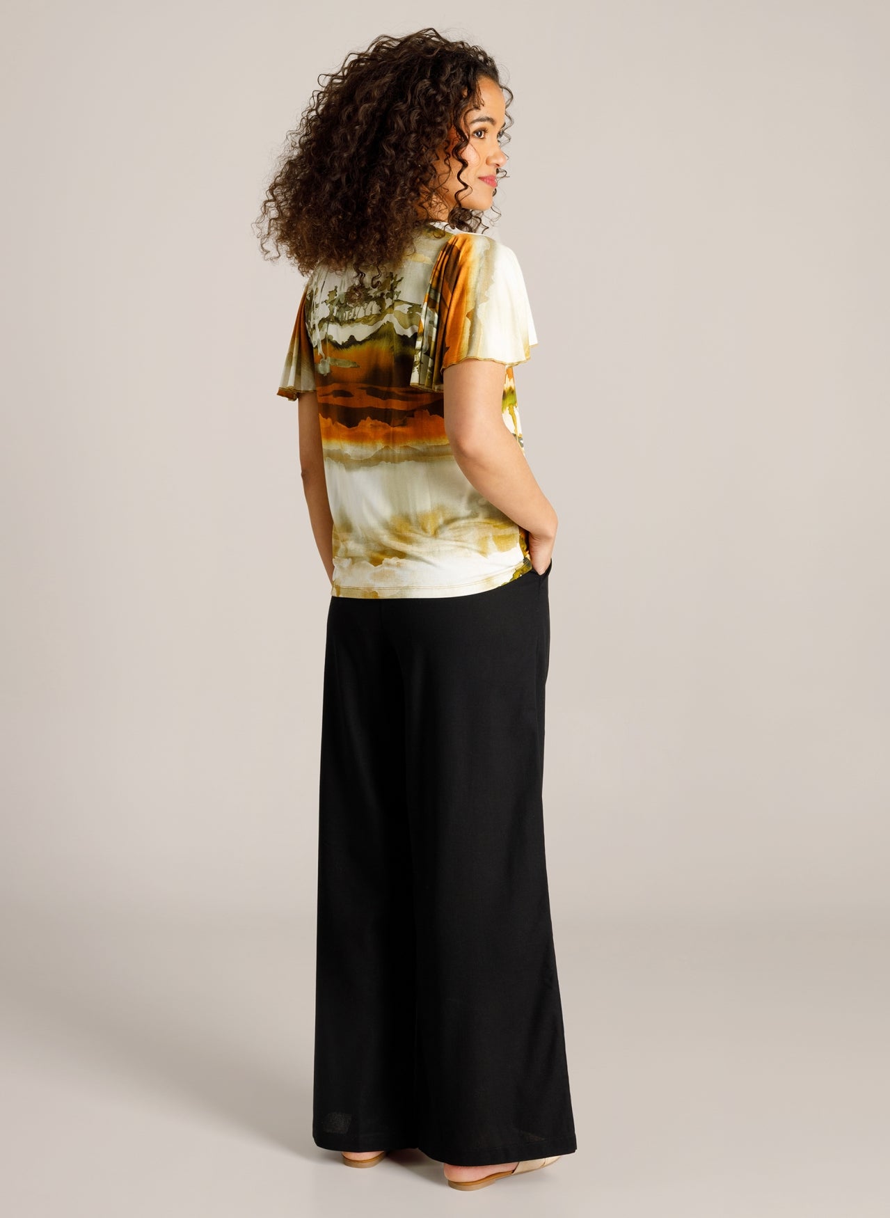 Ivy Beau T-shirt groen bruine print model Caya kit multi