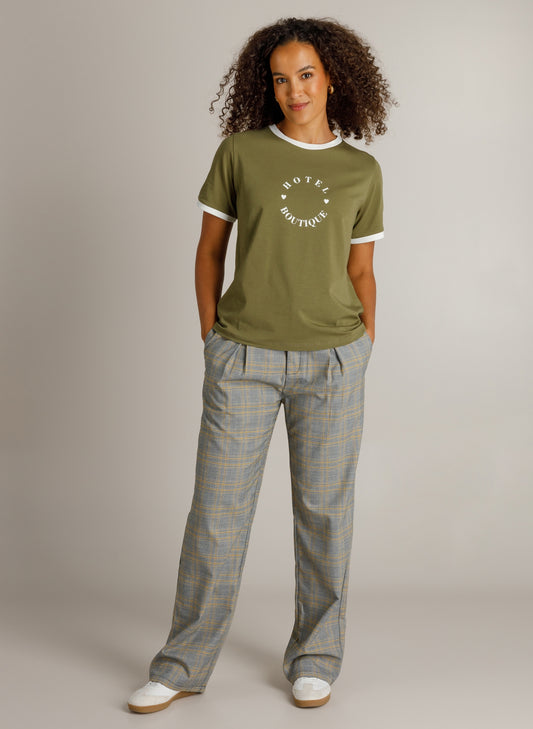 Ivy Beau T-shirt groen met off white opdruk model Helien green 4201188
