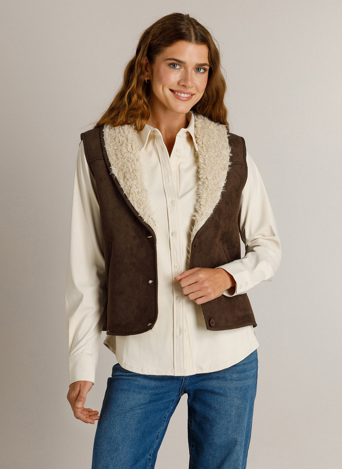 Ivy Beau gilet bruin Kaat chocolate brown