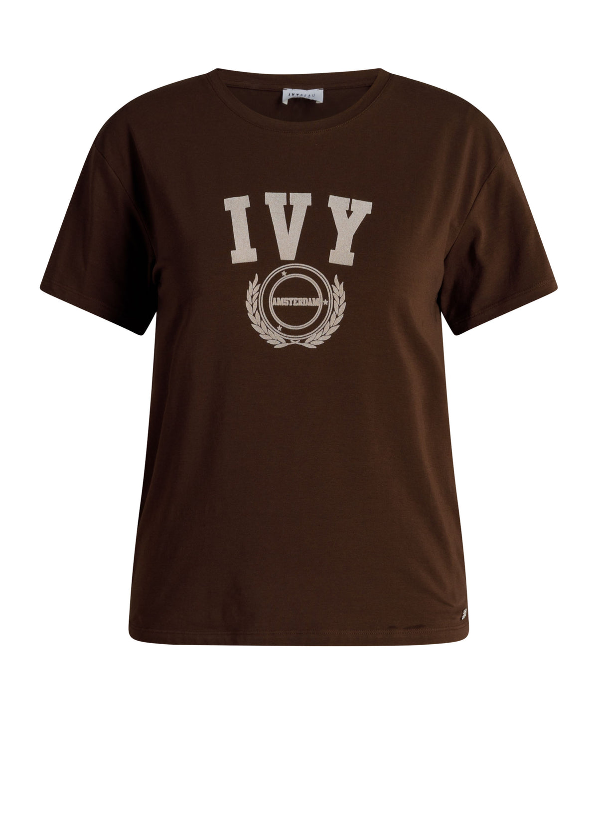 Ivy Beau T-shirt bruin model Kyenna chocolate brown