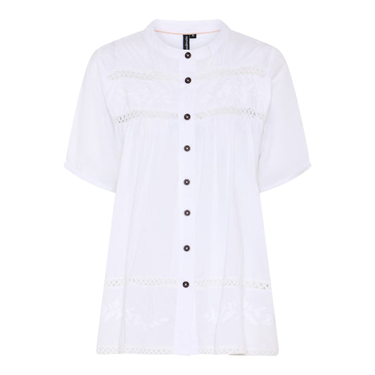 Soulmate blouse wit korte mouw model Misilla white 4530