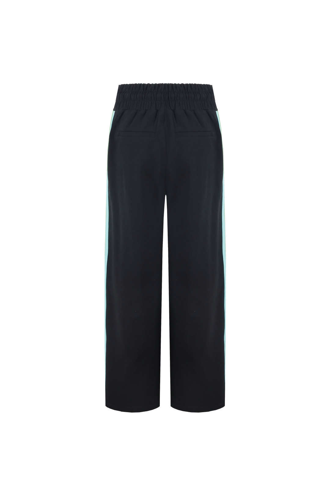 Fluresk broek zwart met groen en blauwe streep model Jorina pants