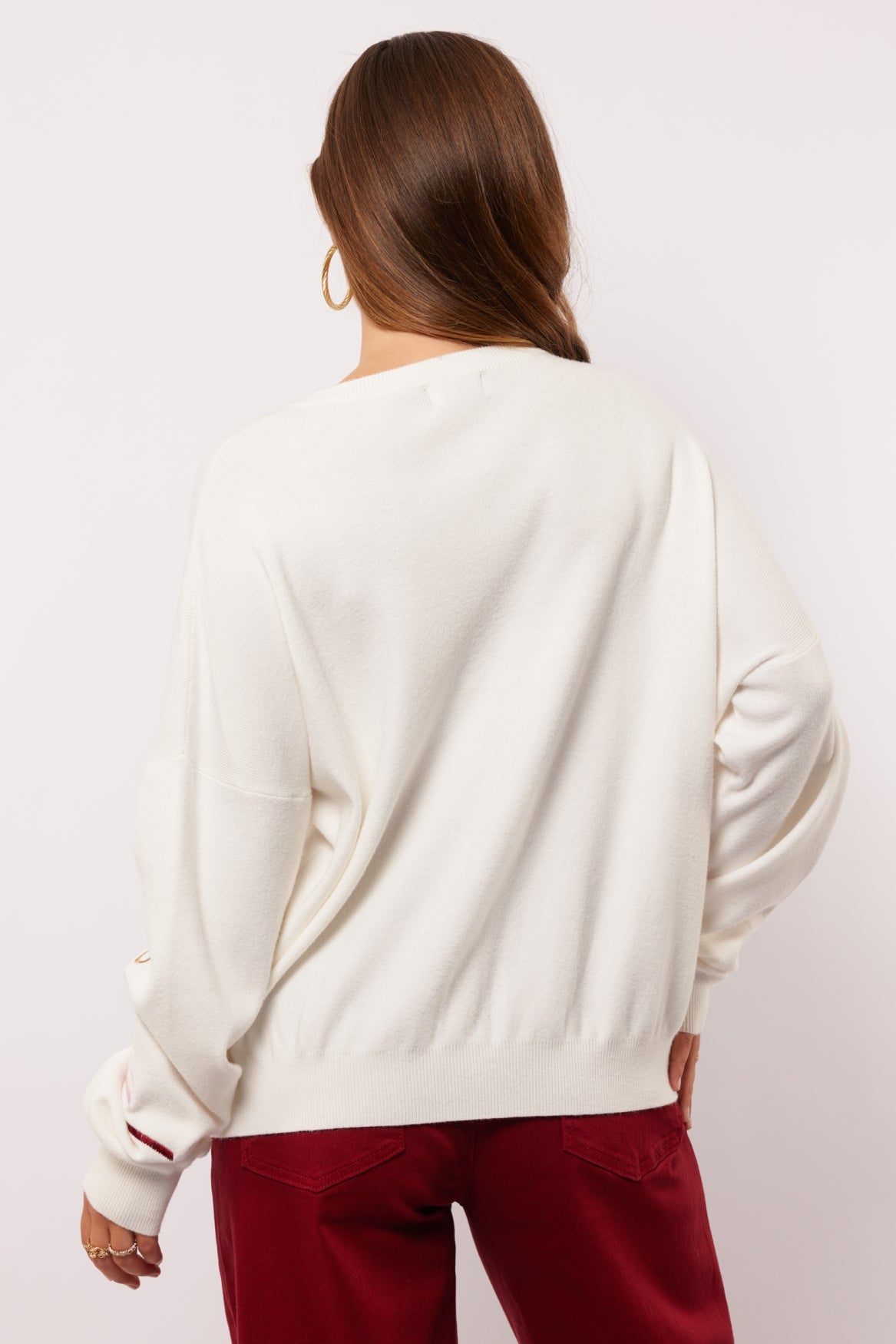 Fluresk sweater knit offwhite met gekleurde tekst model Veraline