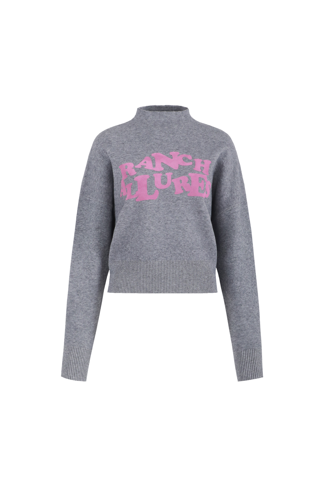 Fluresk trui grijs met roze opdruk model Maridia knit smoke