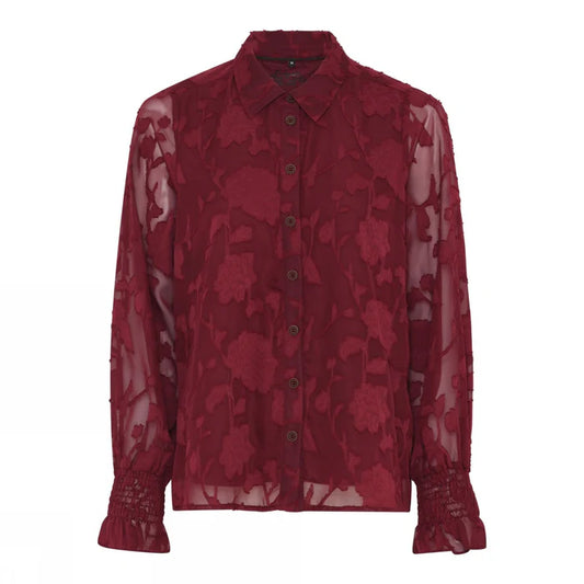 Soulmate blouse bordeaux rood model Fave 1 wine red