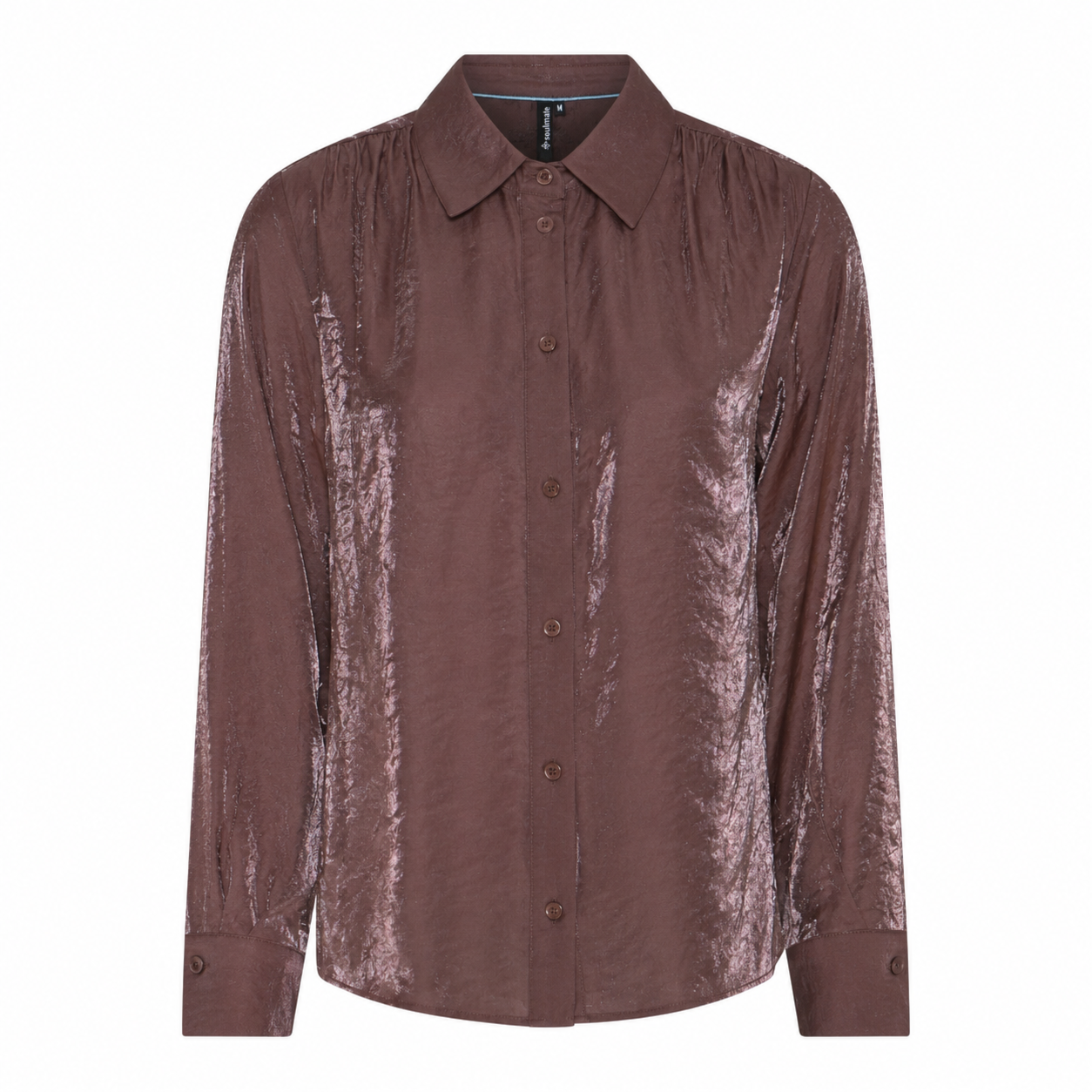Soulmate blouse bordeaux bruin met glansje model Bolita Burgundy 7160