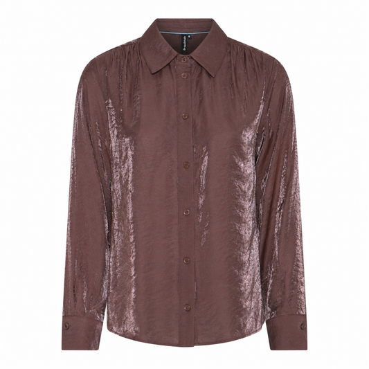 Soulmate blouse bordeaux bruin met glansje model Bolita Burgundy 7160
