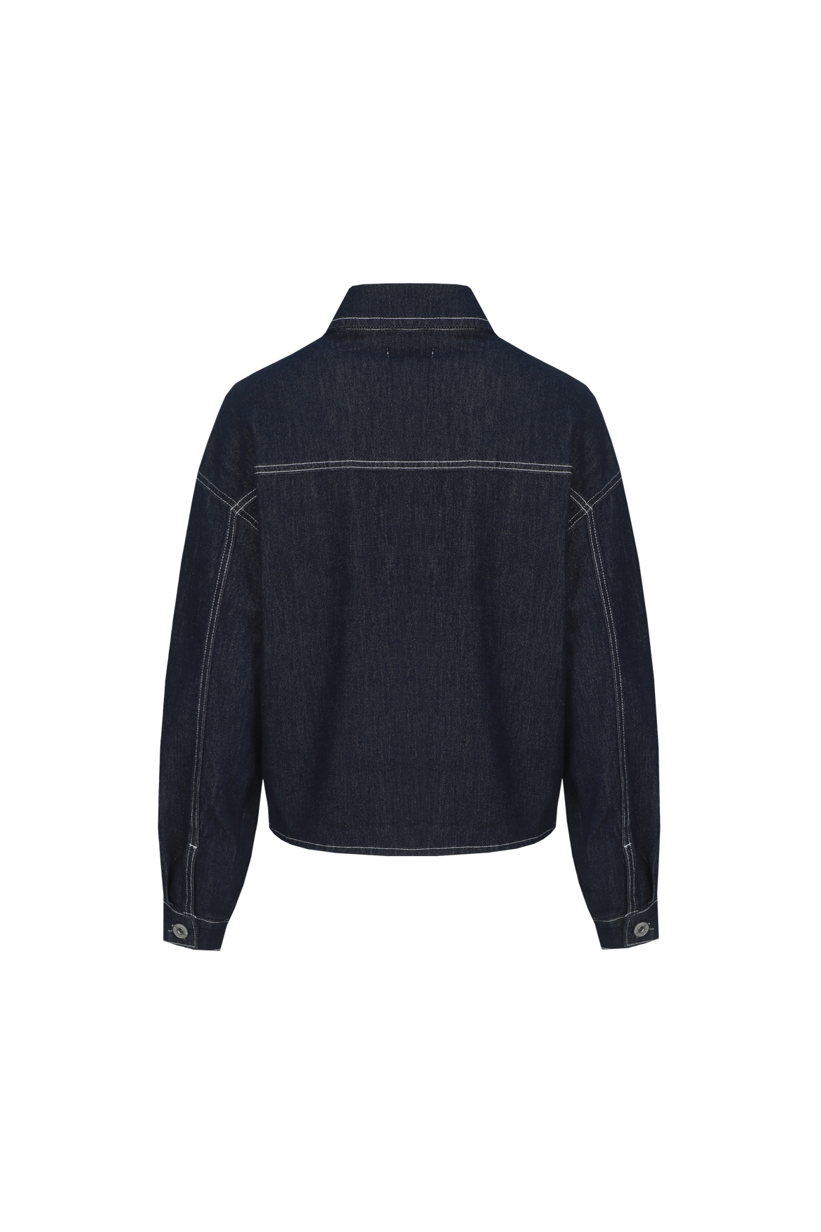 Fluresk donker blauw denim jasje met fijn glittertje in stof verwerkt model Rubie blouse jacket dark denim