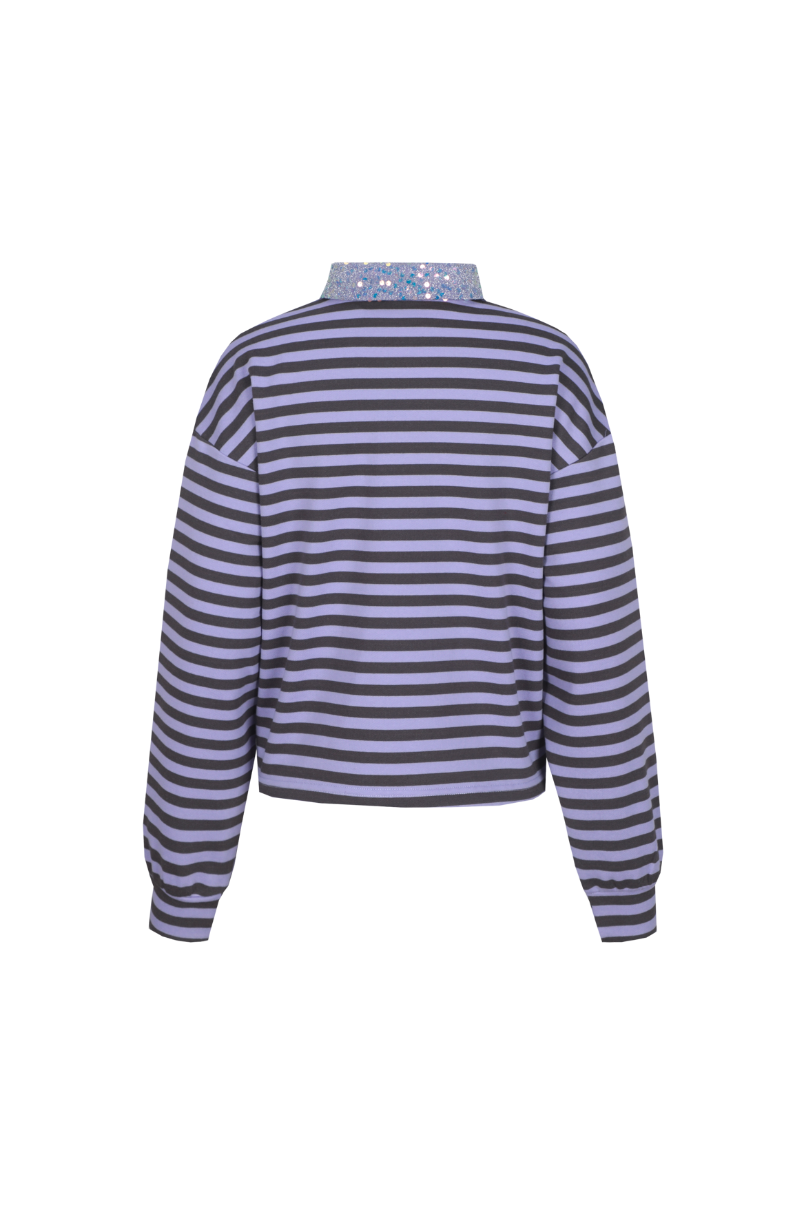 Fluresk strepen trui lila grijs/bruin model Mae polo sweater purple rose