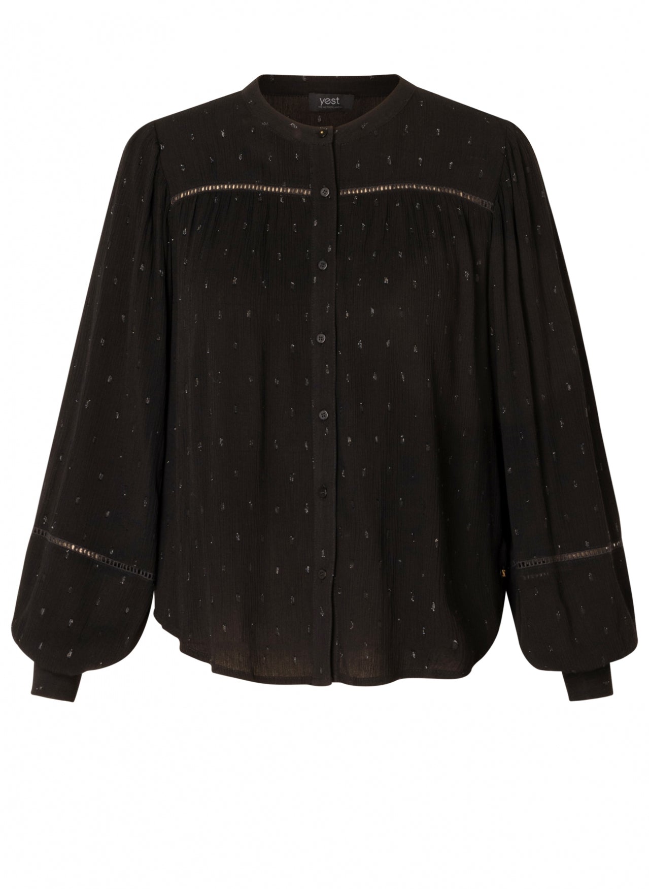 Yest Curve (Yesta) blouse zwart model Georgina met lurex