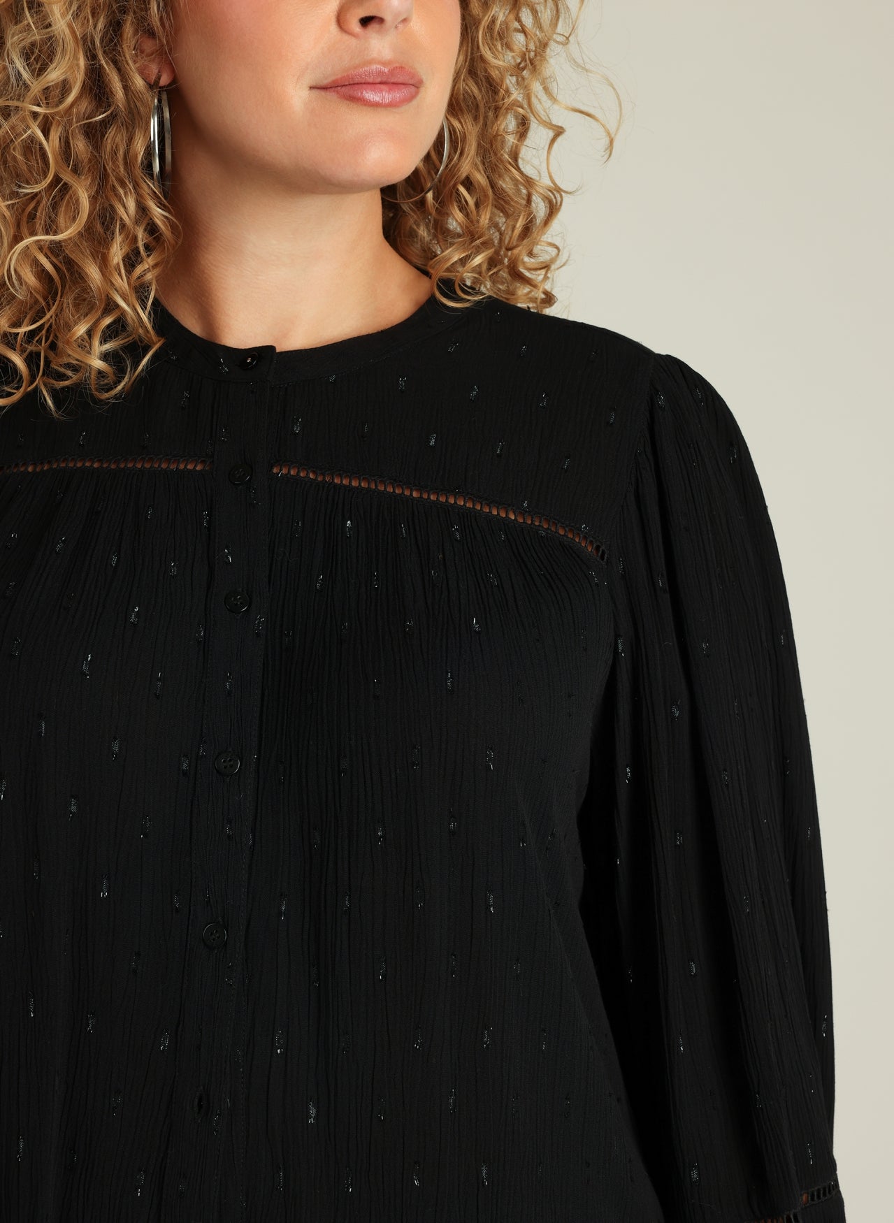 Yest Curve (Yesta) blouse zwart model Georgina met lurex