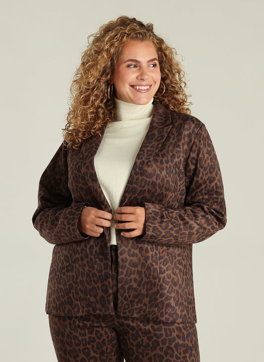 Yest Curve (yesta) blazer panter print bruin model Genevieve leopard print