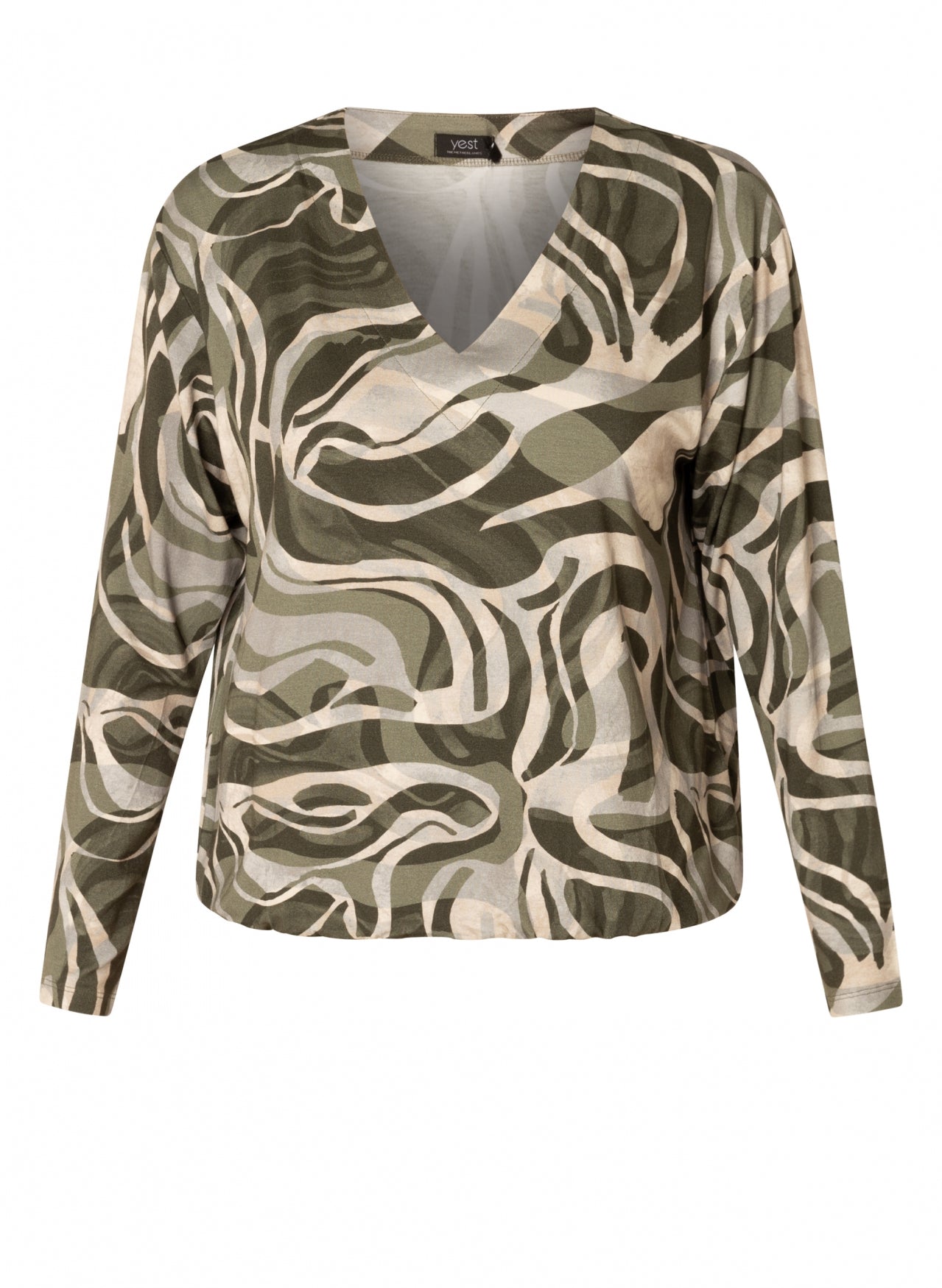 Yest Curve (Yesta) shirt groene print model Gwynne army green A005851 