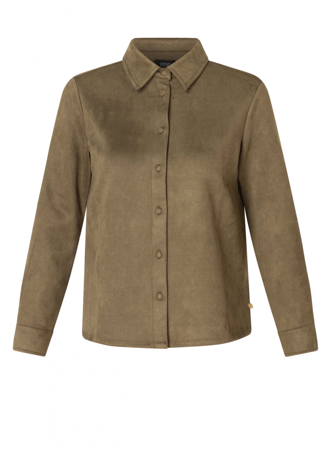 Yest Curve (yesta) blouse suede look groen model Gladys grey olive A005987