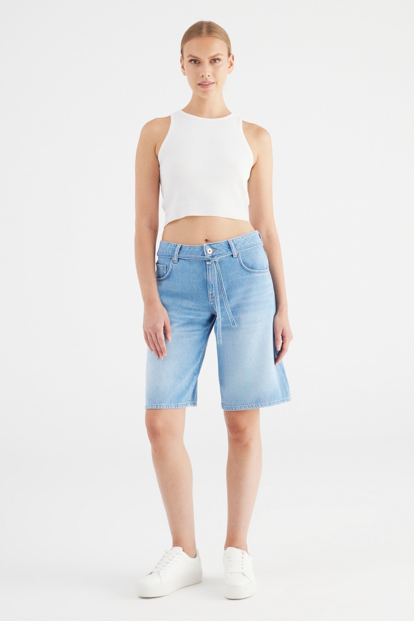 COJ short straight fit model Harper korte broek recht model light blue