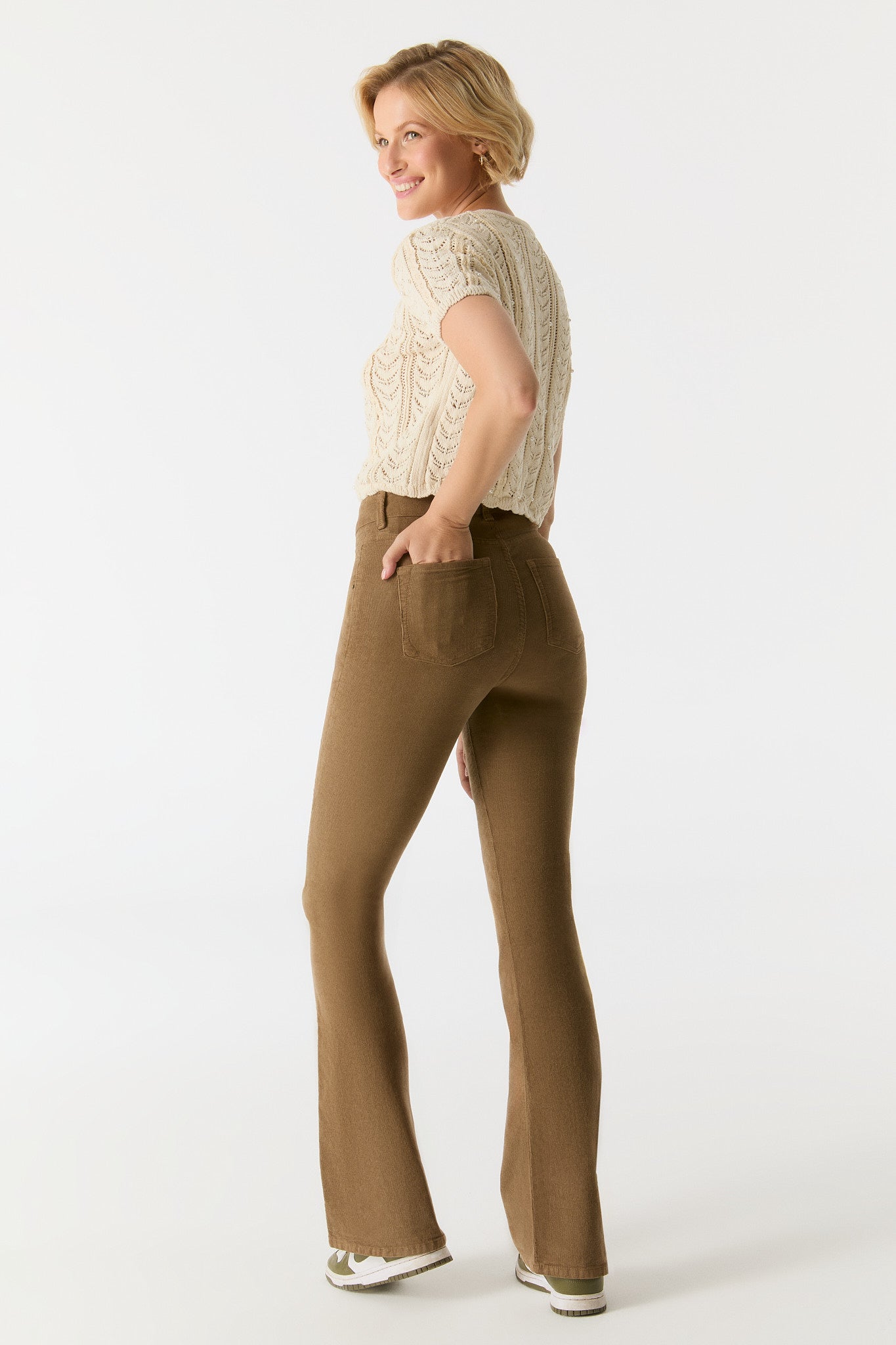 COJ flare broek matilda cord beige