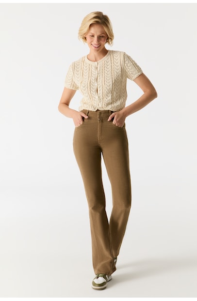 COJ flare broek matilda cord beige