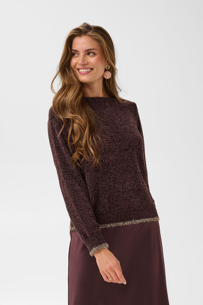 Cream trui fudge bordeaux bruin model CRcicia knit pullover