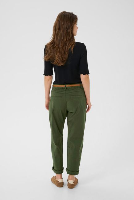 Cream broek groen enkel lengte model CRlorraine track pant rifle green