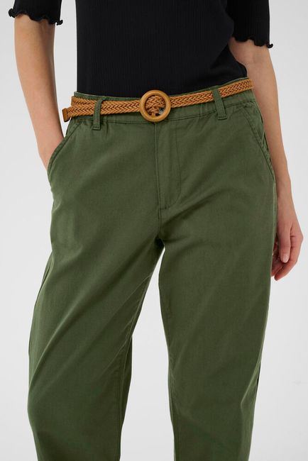 Cream broek groen enkel lengte model CRlorraine track pant rifle green