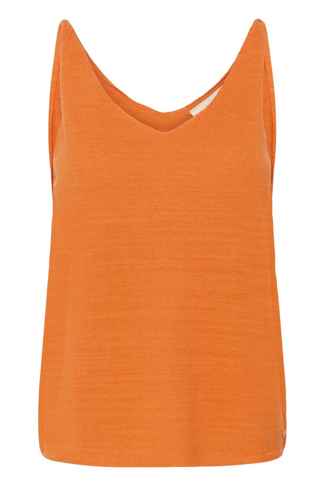 Cream top oranje linnen model CRevisa knit celosia orange