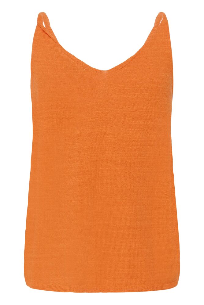 Cream top oranje linnen model CRevisa knit celosia orange