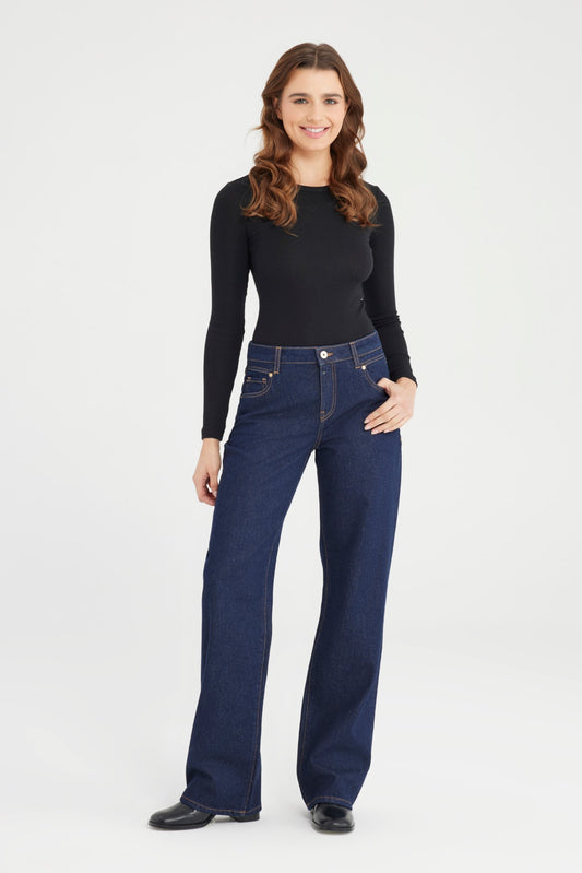 COJ jeans raw donkerblauw model Elodie lengte 30