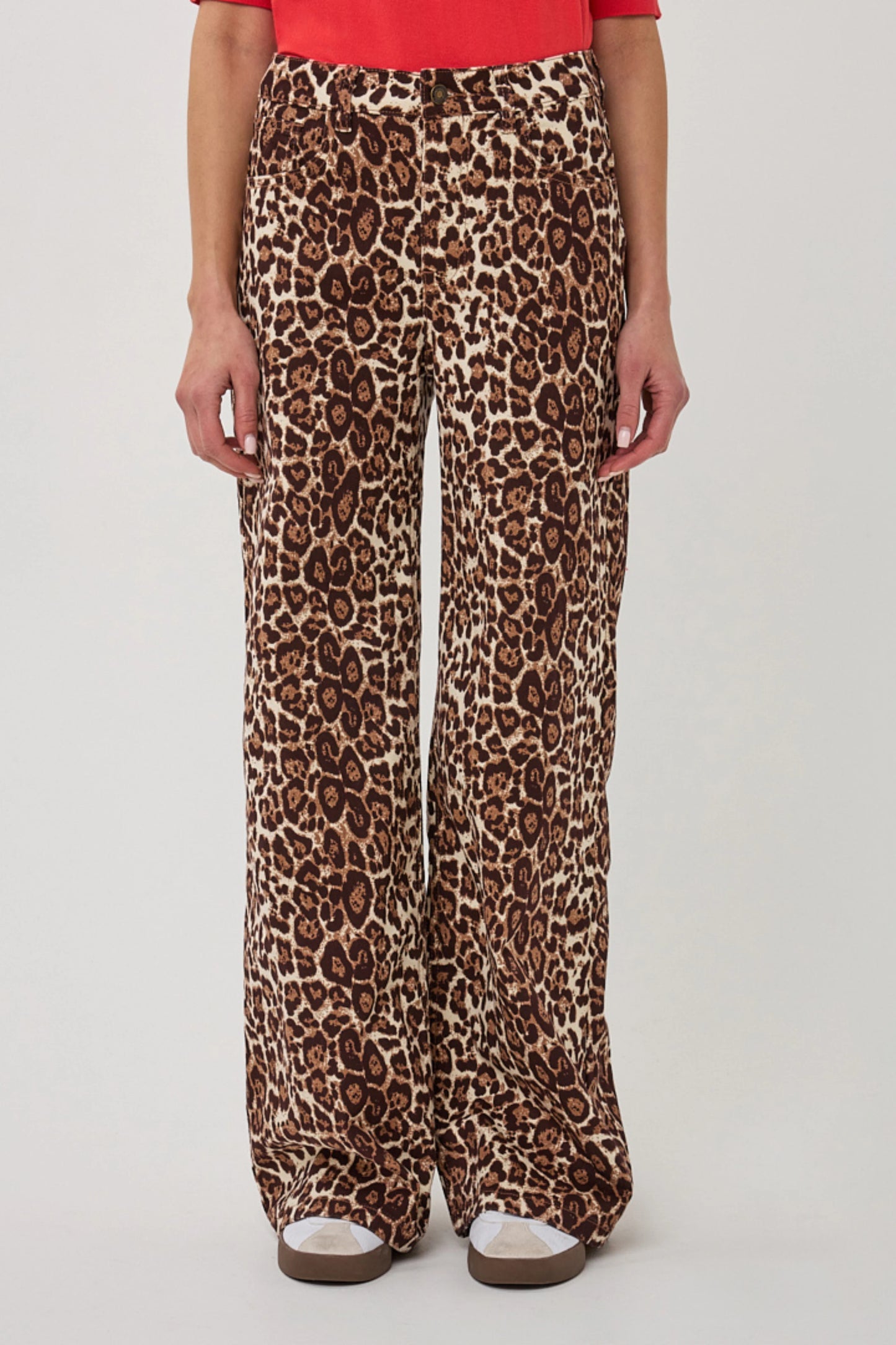 Esqualo jeans panterprint zandkleur bruin model Scarlet Leopard print SP26.12001