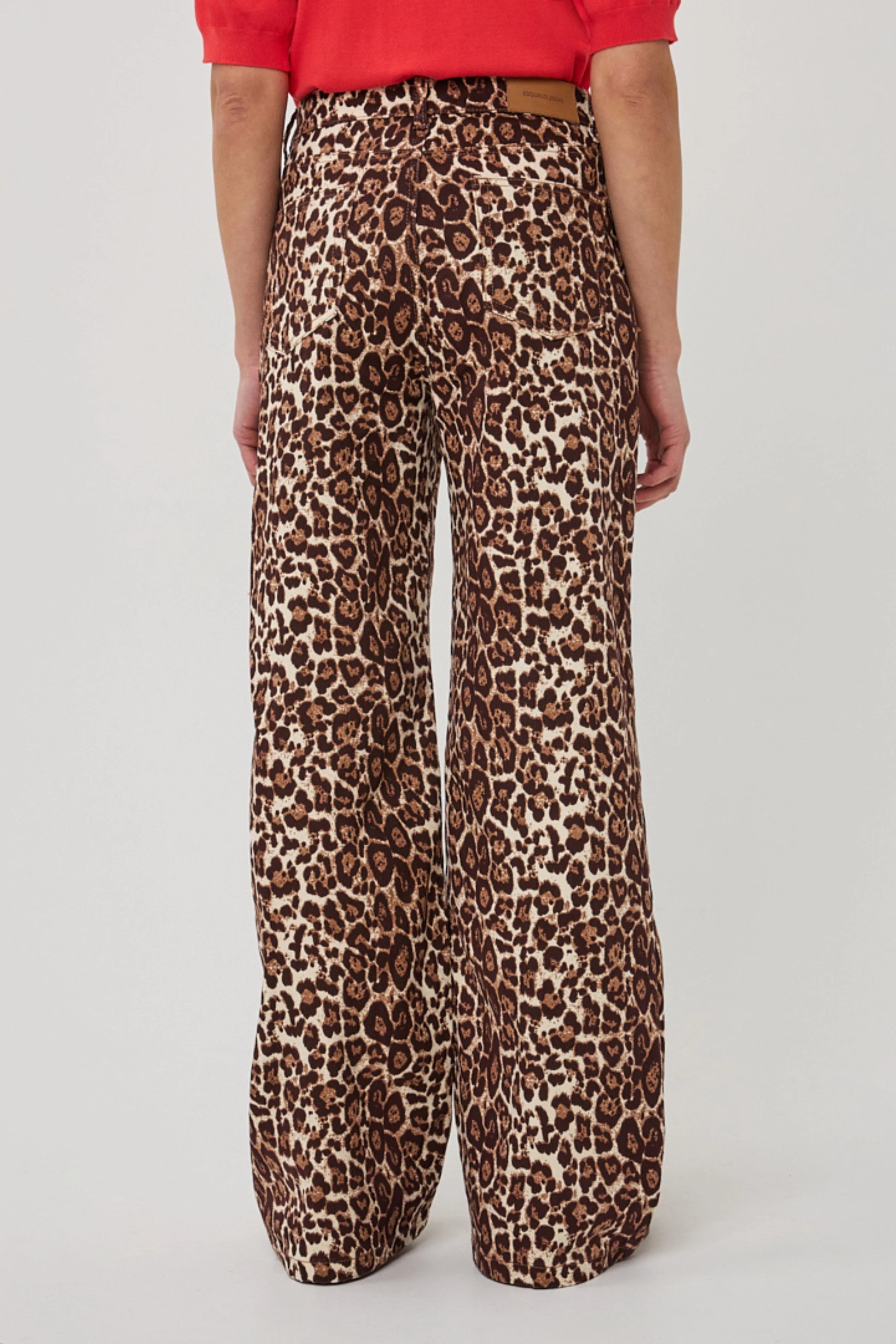 Esqualo jeans panterprint zandkleur bruin model Scarlet Leopard print SP26.12001