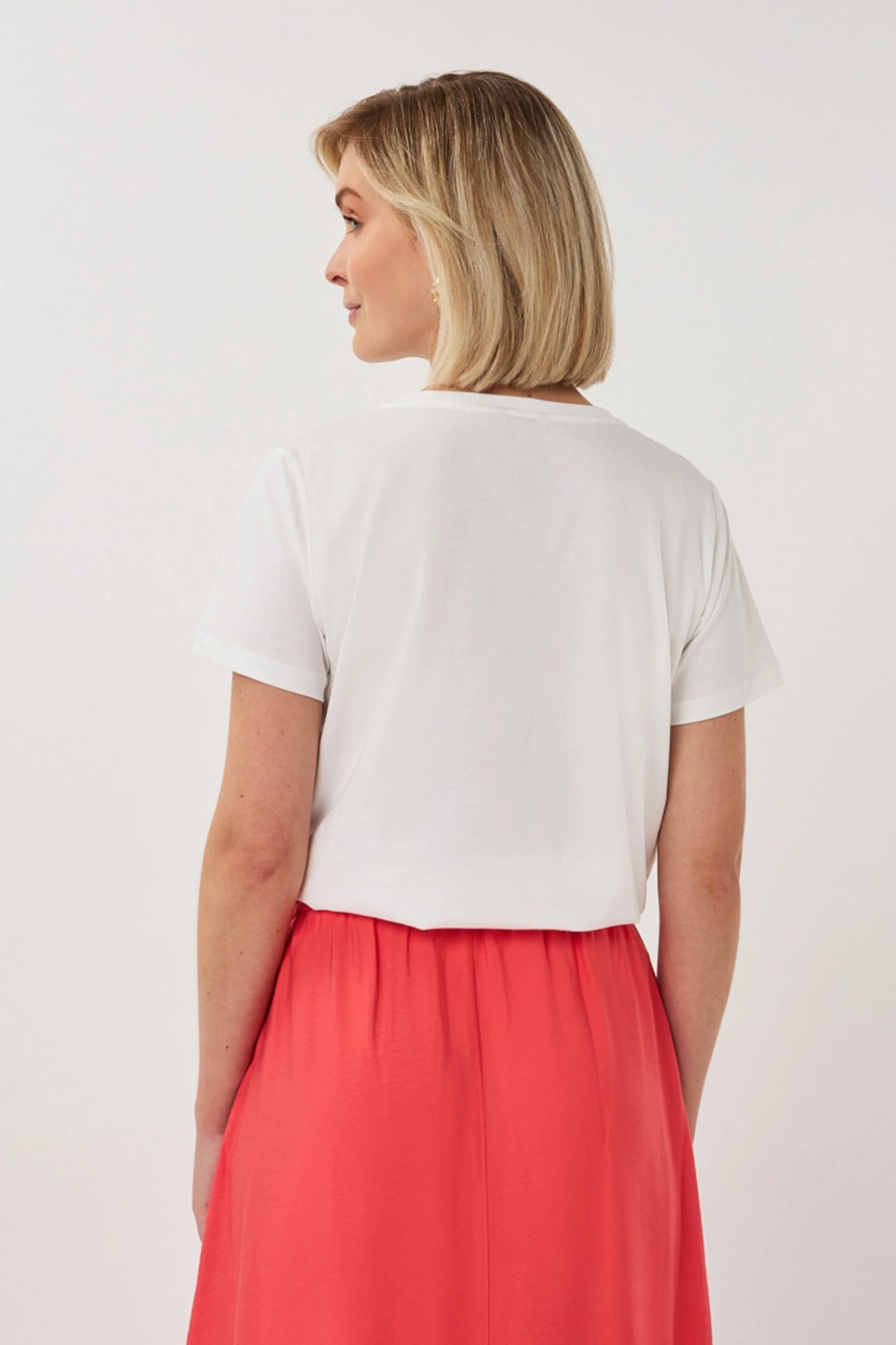 Esqualo T-shirt Offwhite met rode en panter opdruk model Paris offwhite red SP26.05014