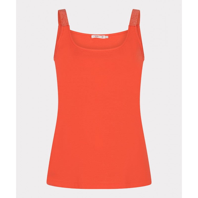 Esqualo top rood met glitter detail op bandjes Chili Red SP26.30010