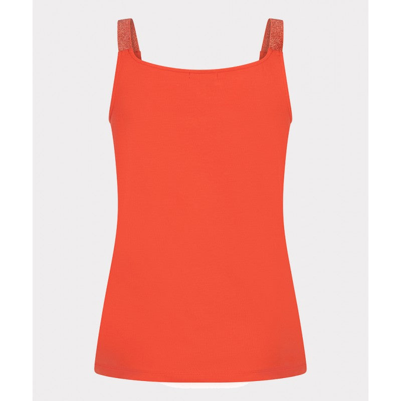 Esqualo top rood met glitter detail op bandjes Chili Red SP26.30010