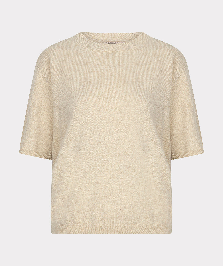 Esqualo zand kleur truitje met goud glitter detail model Sweater short sleeves light sand