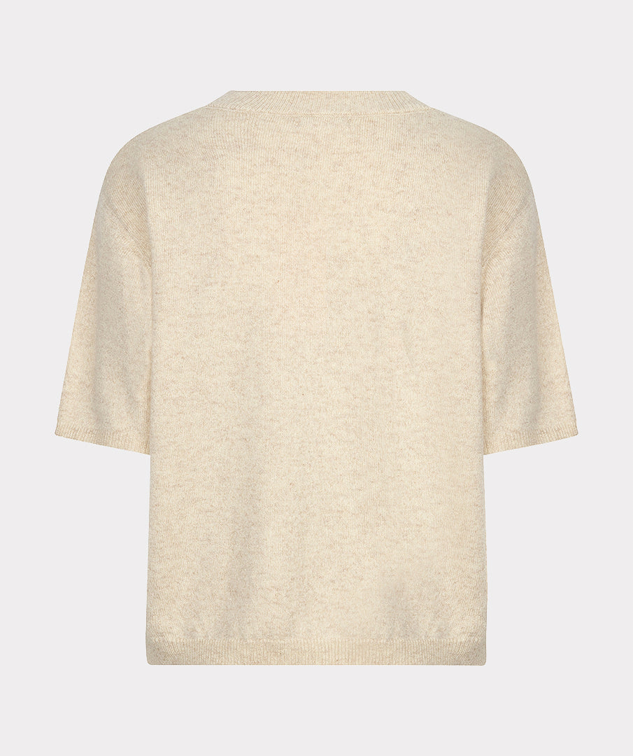 Esqualo zand kleur truitje met goud glitter detail model Sweater short sleeves light sand