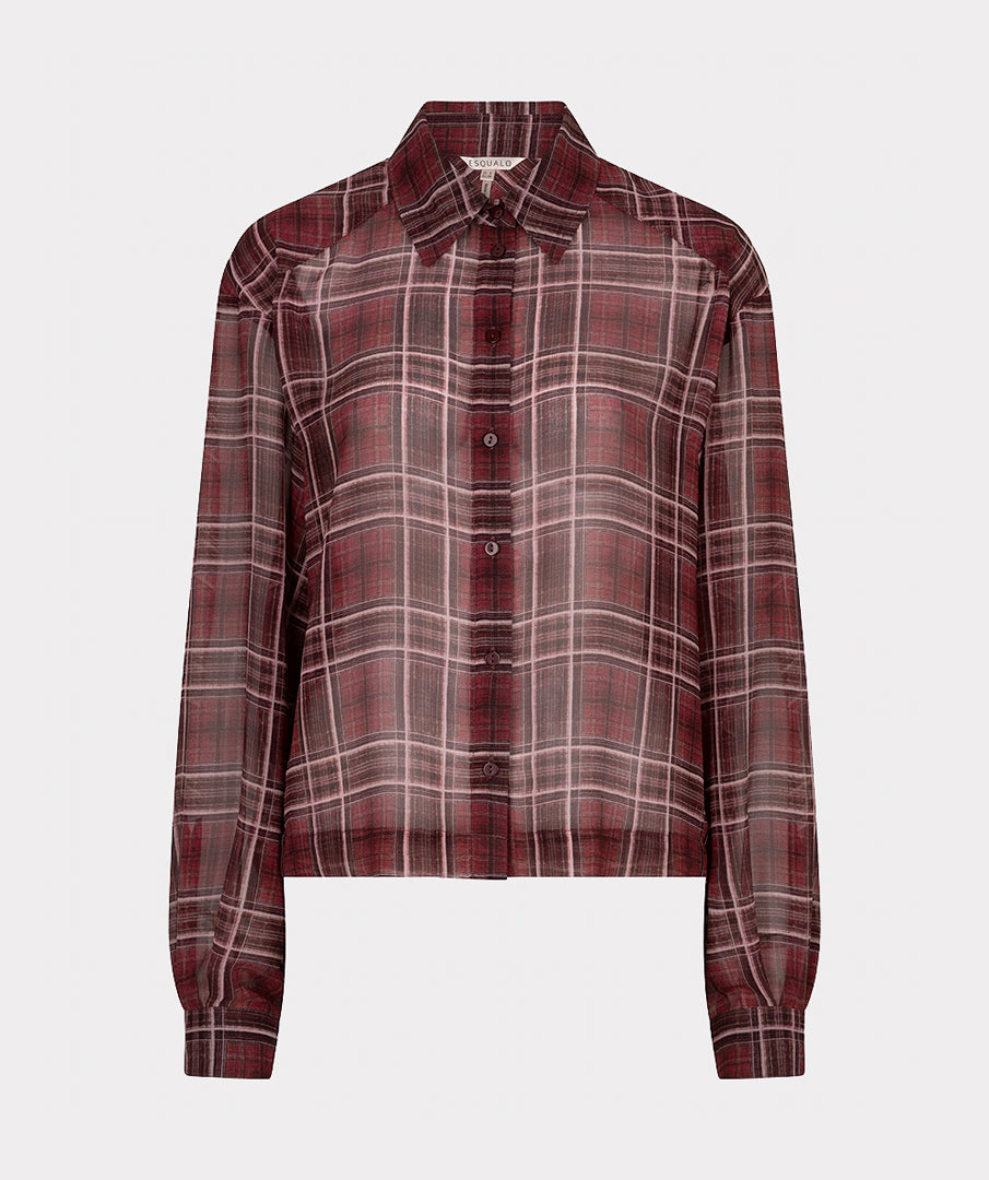 Esqualo blouse rood ruit model Autumn Check Burgundy