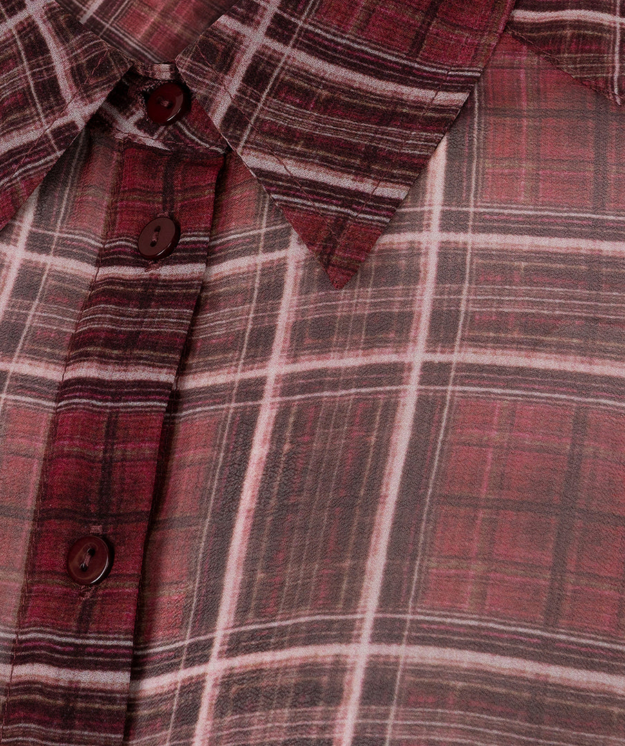 Esqualo blouse rood ruit model Autumn Check Burgundy