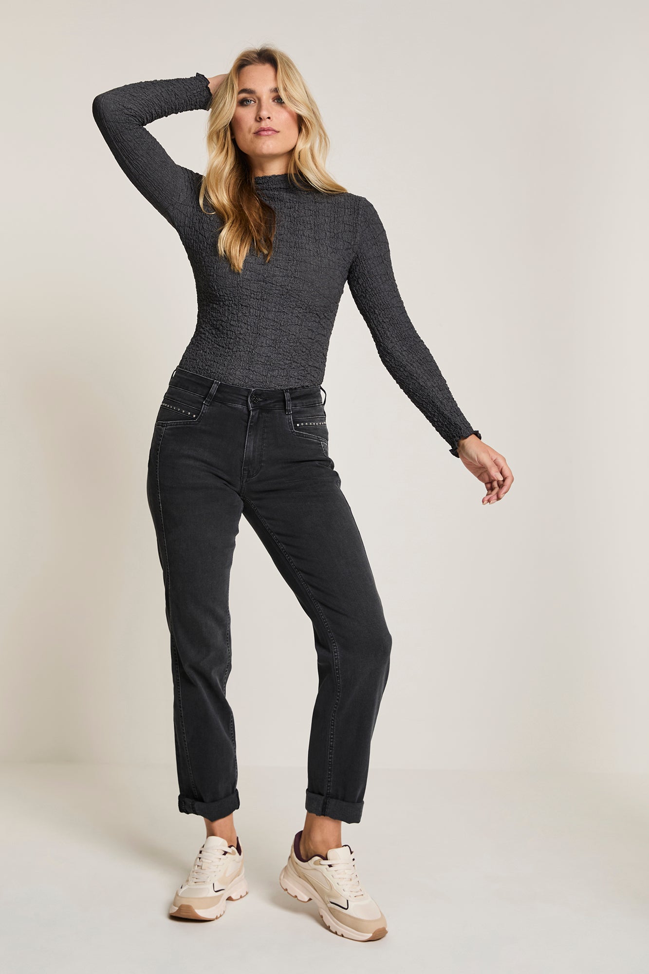 Para Mi jeans donker grijs straight fit lengte 30 model Bibi daily denims shadow grey